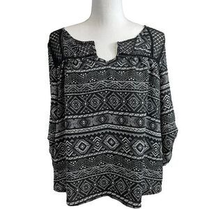 Rewind Women's M Blouse 3/4 Sleeve with Lace Back and Shoulders Boho Style